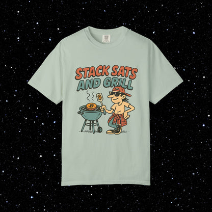 Stack sats and grill bitcoin tee
