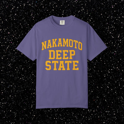Nakamoto Deep State – Collegiate Bitcoin Tee