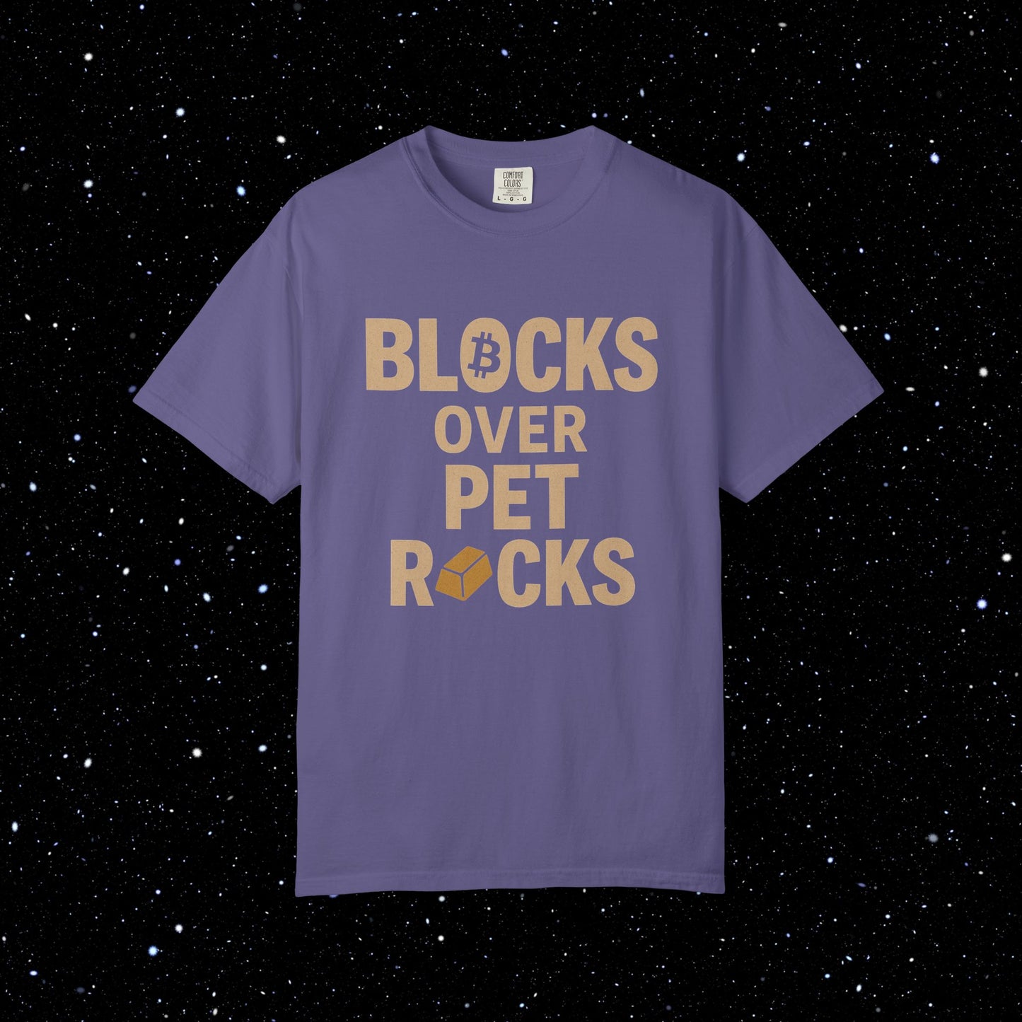 Blocks Over Pet Rocks Bitcoin Tee
