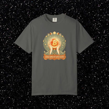 Dreams of Satoshi T-Shirt | Mystical Bitcoin Art Nouveau Boho Crypto Tee