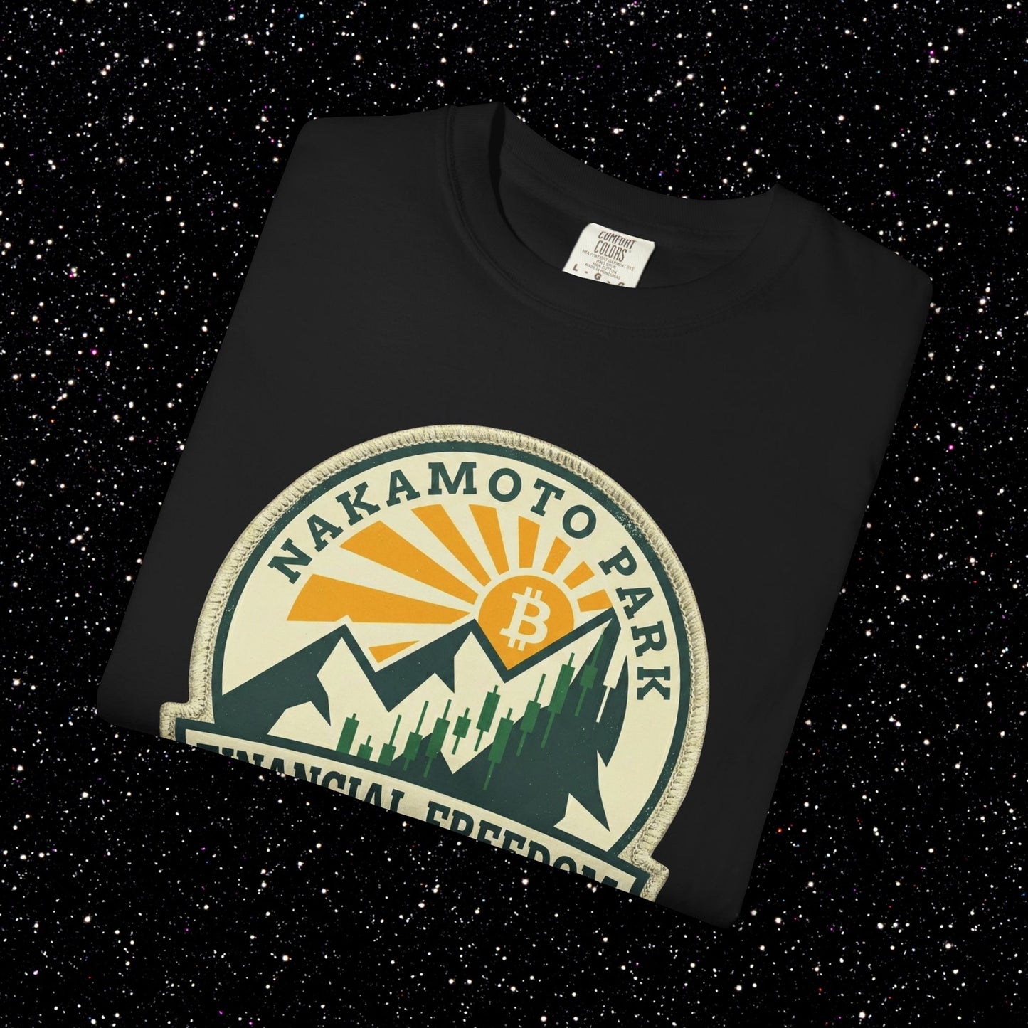 Nakamoto Park Financial Freedom Trail T-Shirt | Bitcoin Outdoor Badge Tee