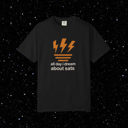 All Day I Dream About Sats - Bitcoin Comfort Colors Tee Shirt