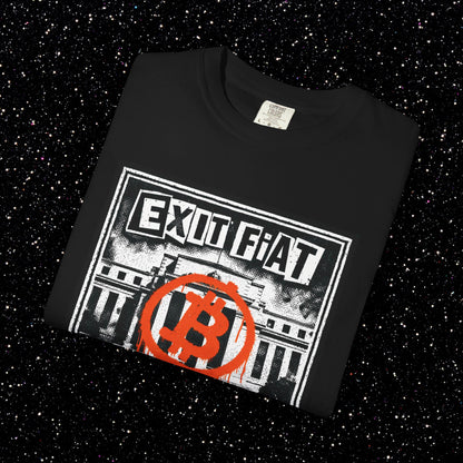 EXIT FIAT Punk Bitcoin T-Shirt | Anti-Central Bank Protest Streetwear