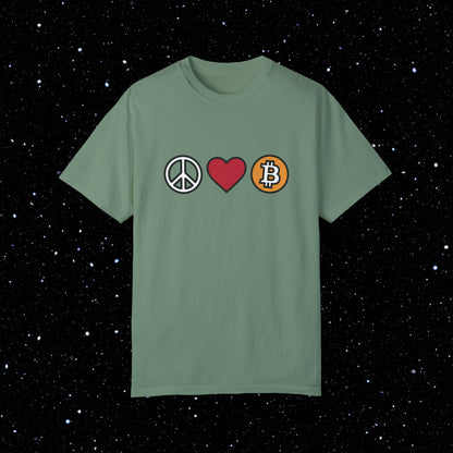 Peace, Love & Bitcoin Tee Shirt