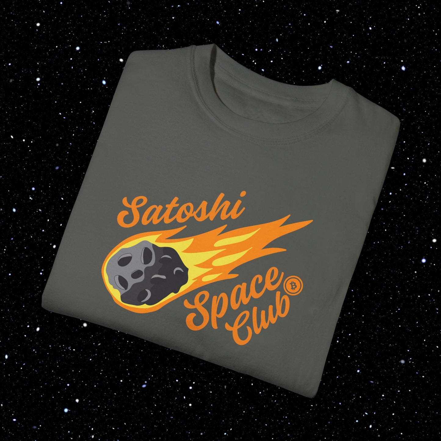 Satoshi Space Club - Cosmic Airdrop - Comfort Colors Bitcoin Tee Shirt