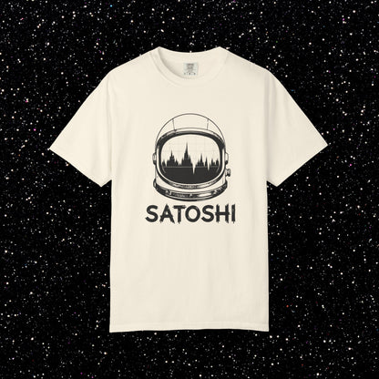 Satoshi Astronaut T-Shirt | Bitcoin Space Helmet Graphic Tee