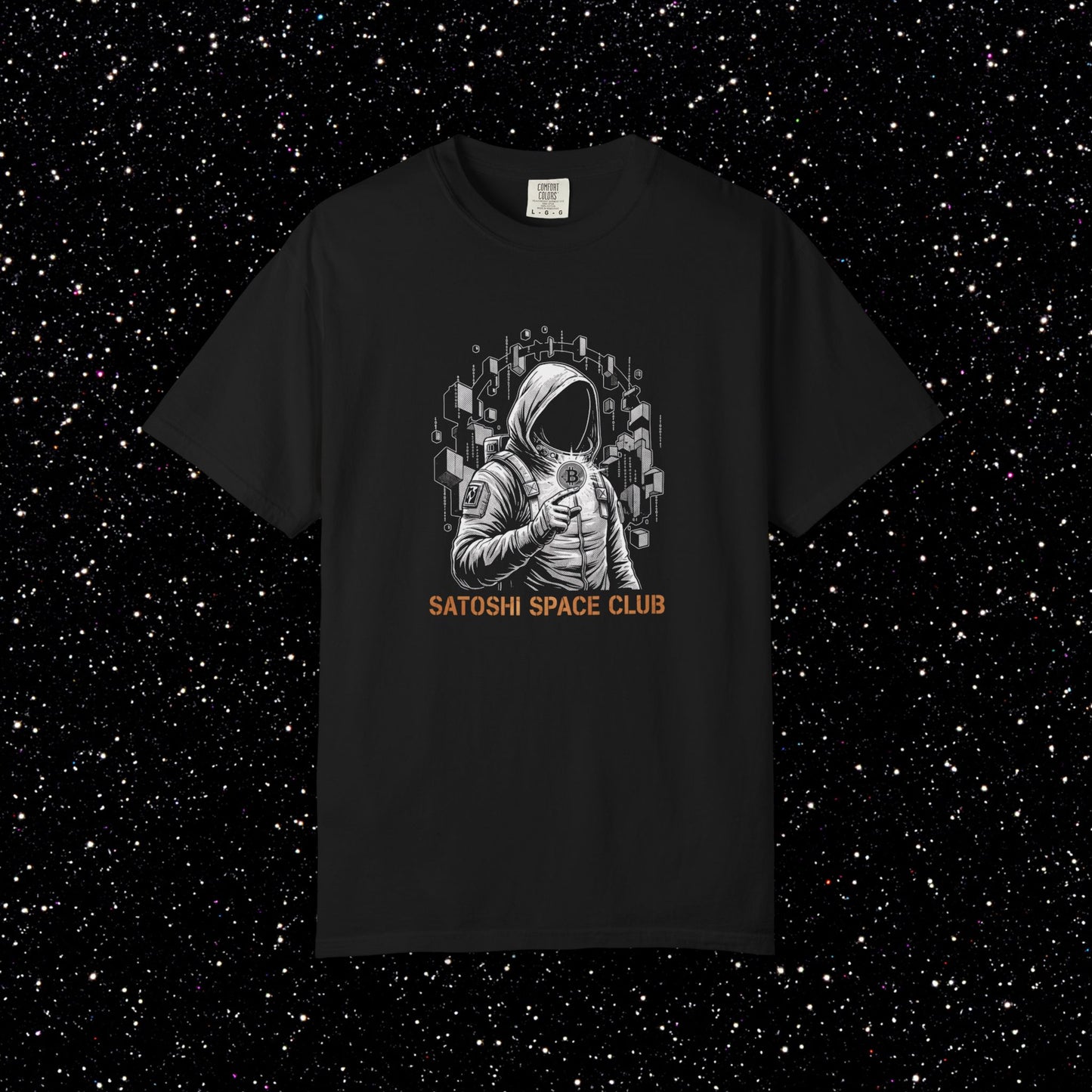 Satoshi Space Club Astronaut T-Shirt | Bitcoin Explorer Graphic Tee
