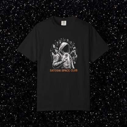Satoshi Space Club Astronaut T-Shirt | Bitcoin Explorer Graphic Tee