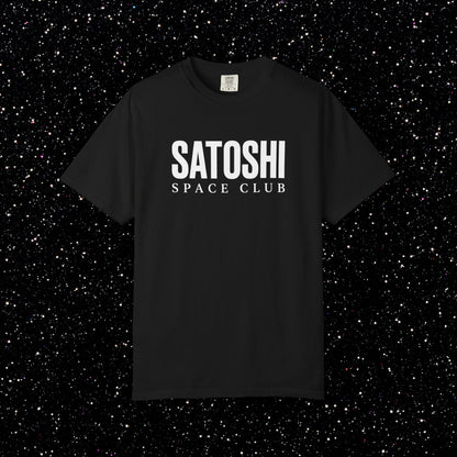 Satoshi Space Club T-Shirt | Minimal Bitcoin Space Logo Tee