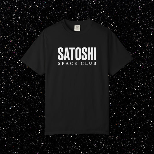 Satoshi Space Club T-Shirt | Minimal Bitcoin Space Logo Tee
