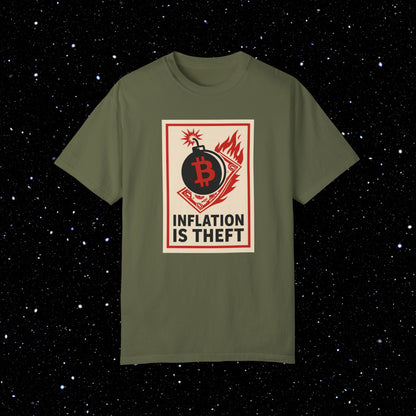 Inflation is Theft Comfort Colors Bitcoin Tee Shirt