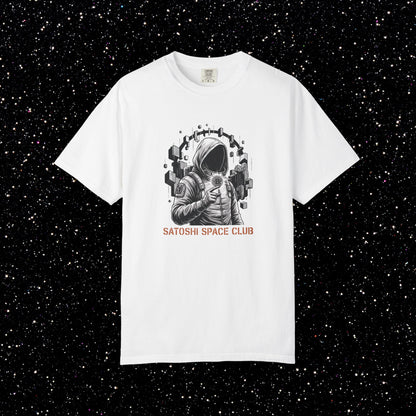 Satoshi Space Club Astronaut T-Shirt | Bitcoin Explorer Graphic Tee