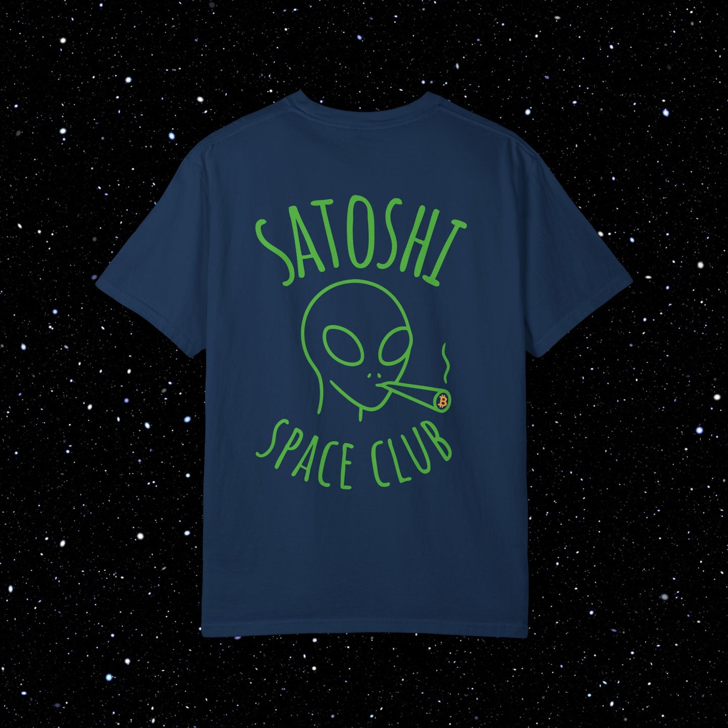 Satoshi Space Club Line Art Backprint Tee