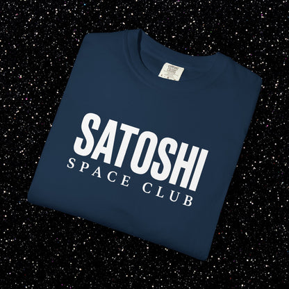 Satoshi Space Club T-Shirt | Minimal Bitcoin Space Logo Tee