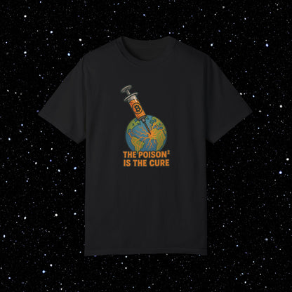The Poison Is The Cure - Earth Syringe - Bitcoin Comfort Colors Tee Shirt