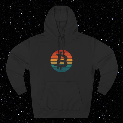 Bitcoin Retro Sunset Fleece Hoodie