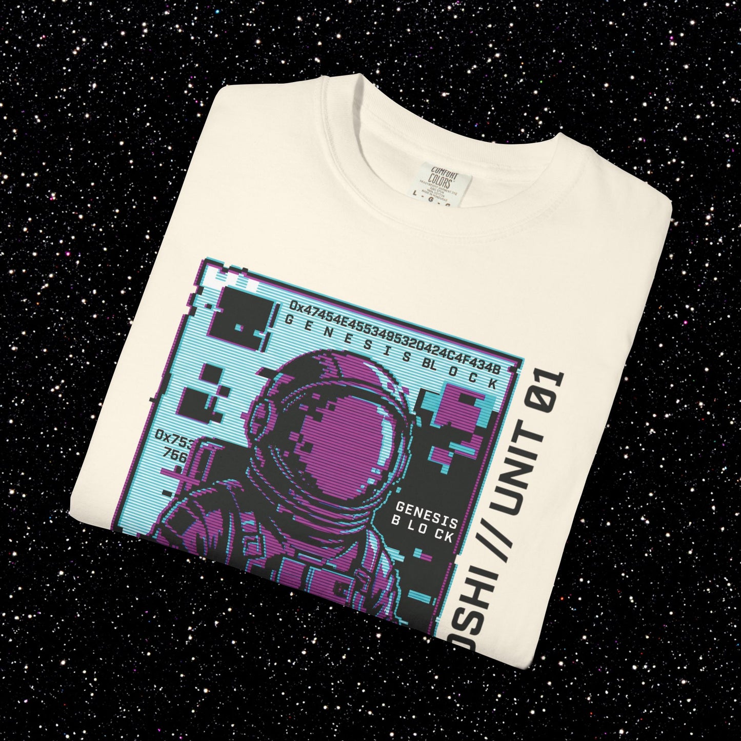Genesis Block Astronaut T-Shirt | Satoshi Unit 01 Bitcoin Tee