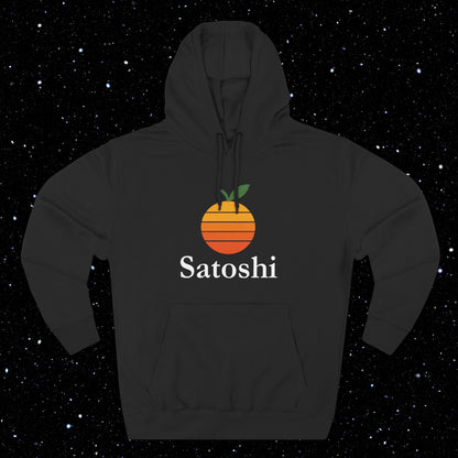 Satoshi Think Different Orange Fleece Hoodie