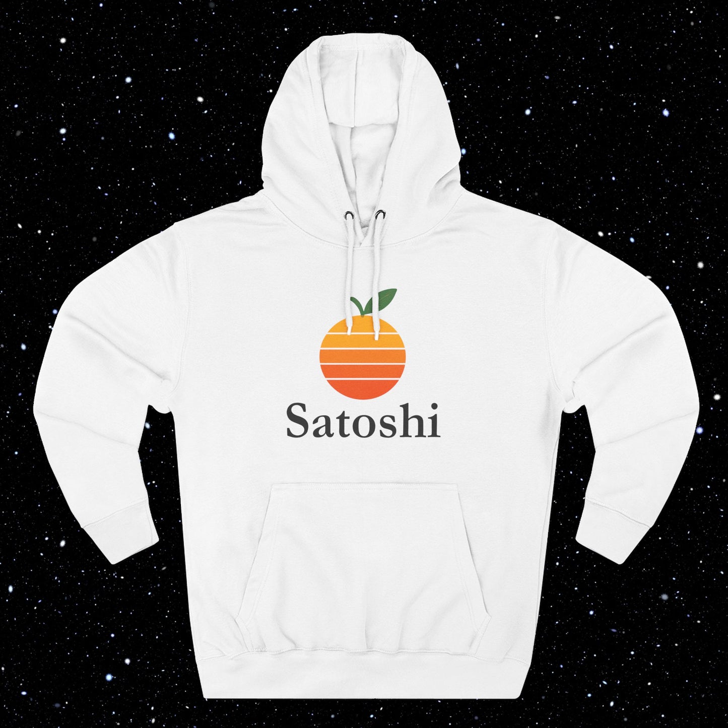 Satoshi Think Different Orange Fleece Hoodie