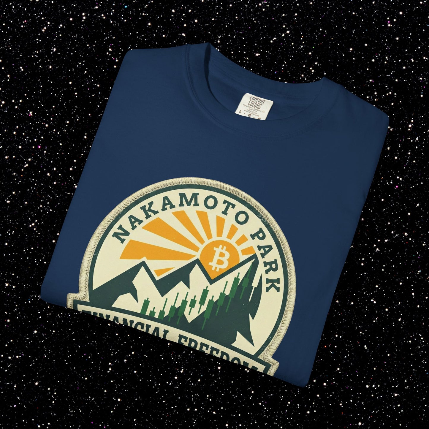 Nakamoto Park Financial Freedom Trail T-Shirt | Bitcoin Outdoor Badge Tee