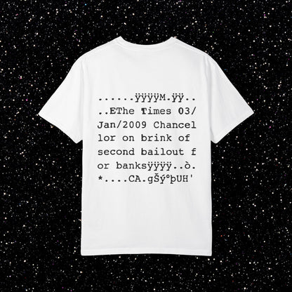 Genesis Block Glitch Backprint Bitcoin Tee