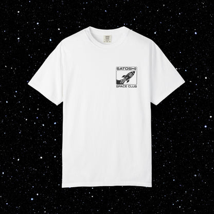 Satoshi Space Club Logo Back Print Bitcoin Tee Shirt