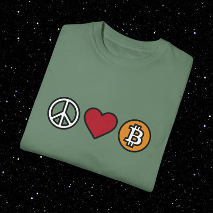 Peace, Love & Bitcoin Tee Shirt