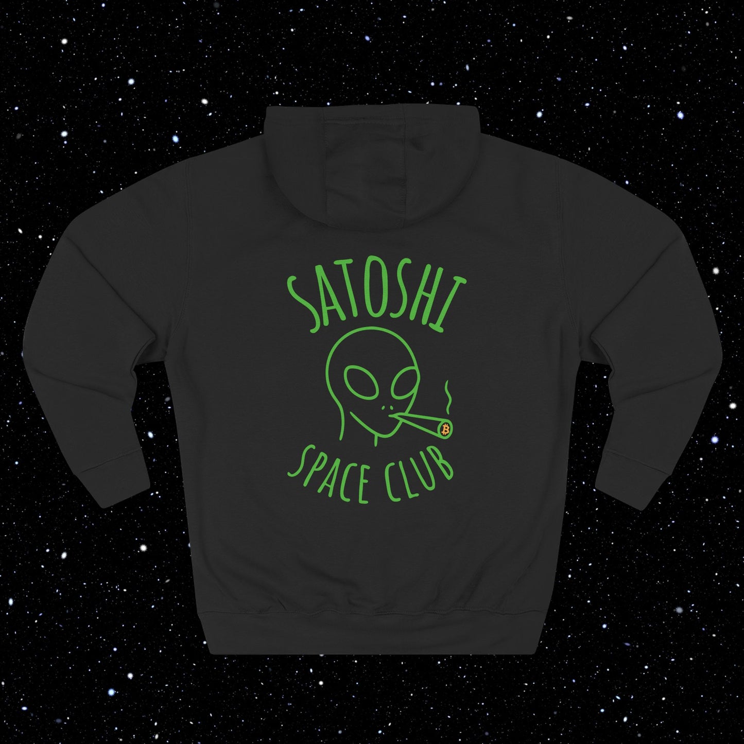 Satoshi Space Club Line Art Backprint Fleece Hoodie