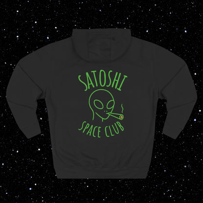 Satoshi Space Club Line Art Backprint Fleece Hoodie