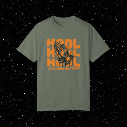 HODL - In Satoshi We Trust - Comfort Colors Bitcoin Tee Shirt