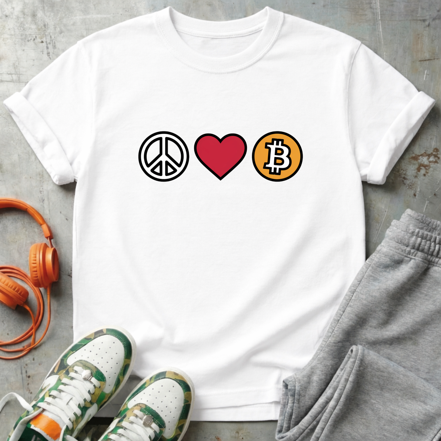Peace, Love & Bitcoin Tee Shirt