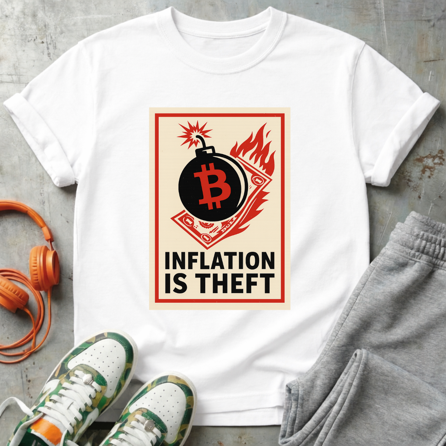 Inflation is Theft Comfort Colors Bitcoin Tee Shirt