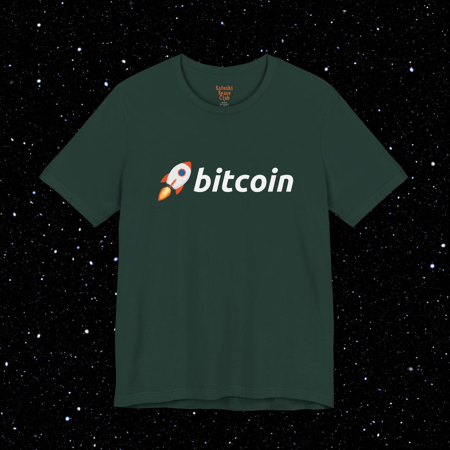 bitcoin rocket tee shirt forest