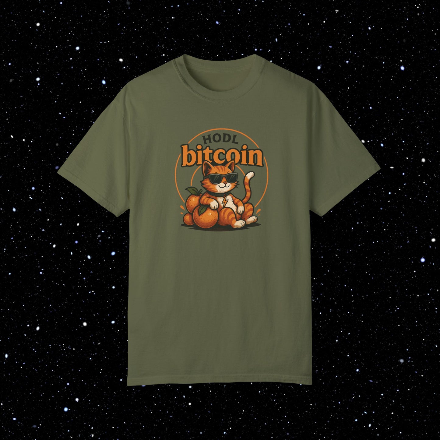 Orange Cat Bitcoin Comfort Colors Tee Shirt