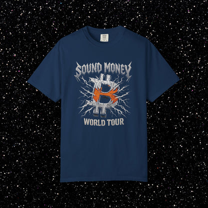 Sound Money World Tour T-Shirt | Vintage Bitcoin Heavy Metal Tee