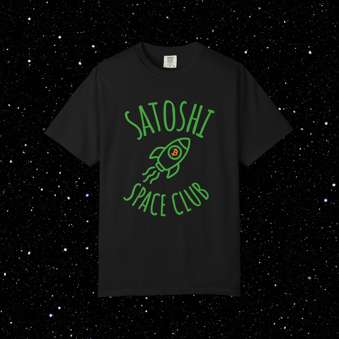 Satoshi Space Club Rocket Line Art Tee