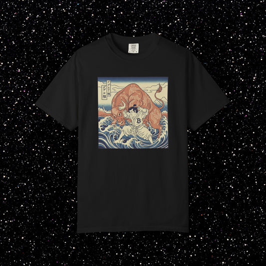 Bitcoin Bull vs Bear Samurai T-Shirt | Ukiyo-e Art Tee