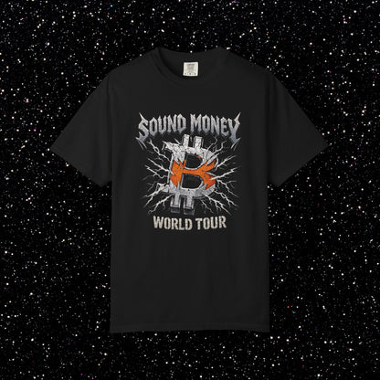 Sound Money World Tour T-Shirt | Vintage Bitcoin Heavy Metal Tee
