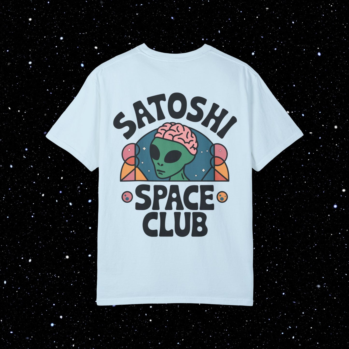 Satoshi Space Club - Alien Brain Back Print Comfort Colors Tee