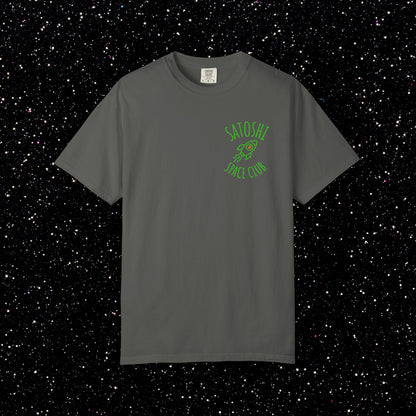 Satoshi Space Club Rocket Line Art Backprint Tee