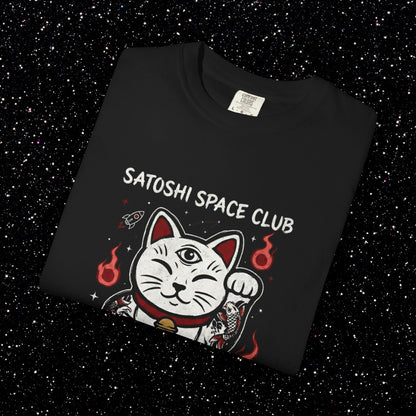 Bitcoin Lucky Cat T-Shirt | Satoshi Space Club Maneki Neko Tee