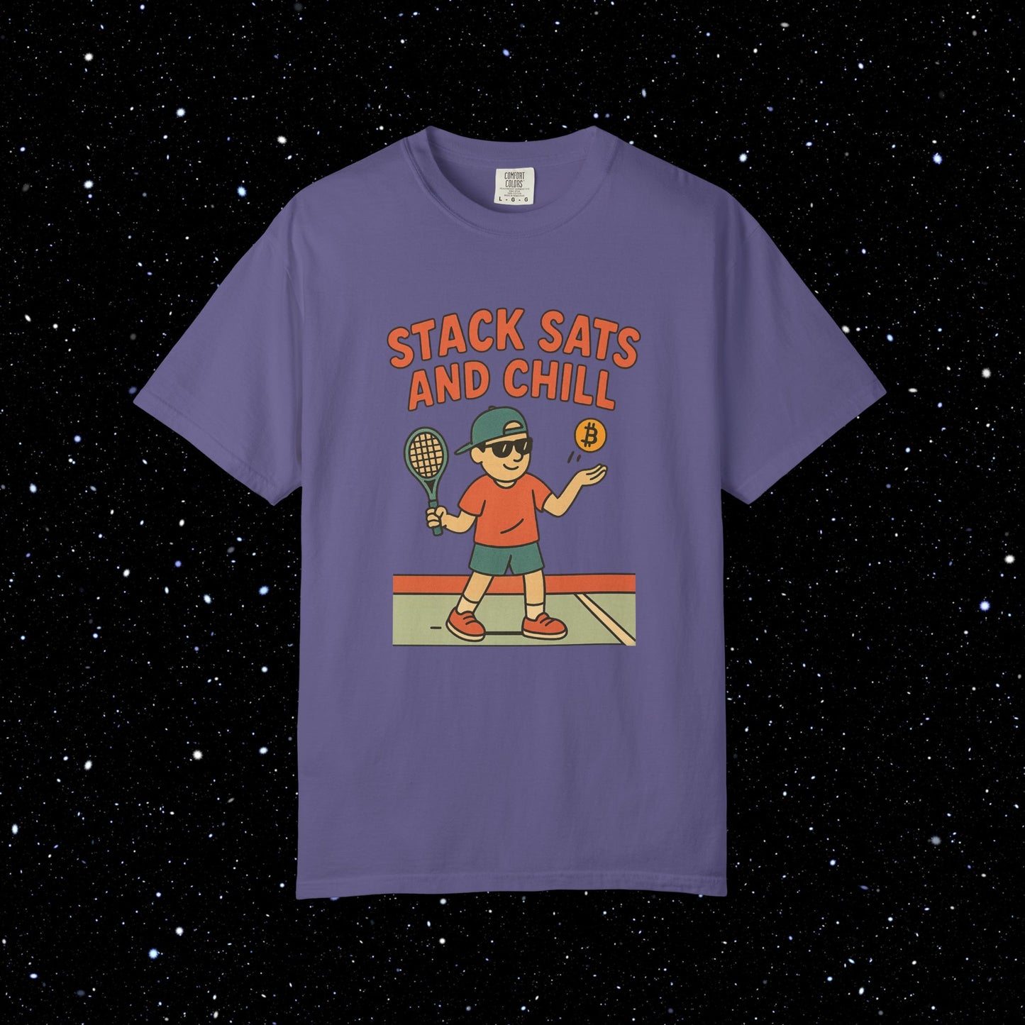 Stack Sats and Chill Bitcoin Tennis Tee
