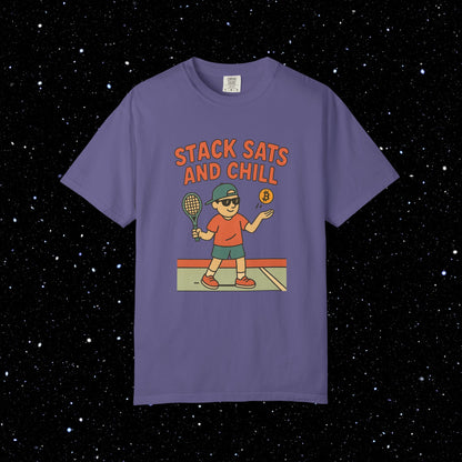 Stack Sats and Chill Bitcoin Tennis Tee