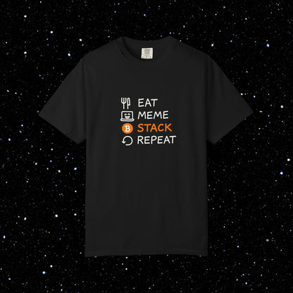 Eat, Meme, Stack, Repeat Bitcoin Tee