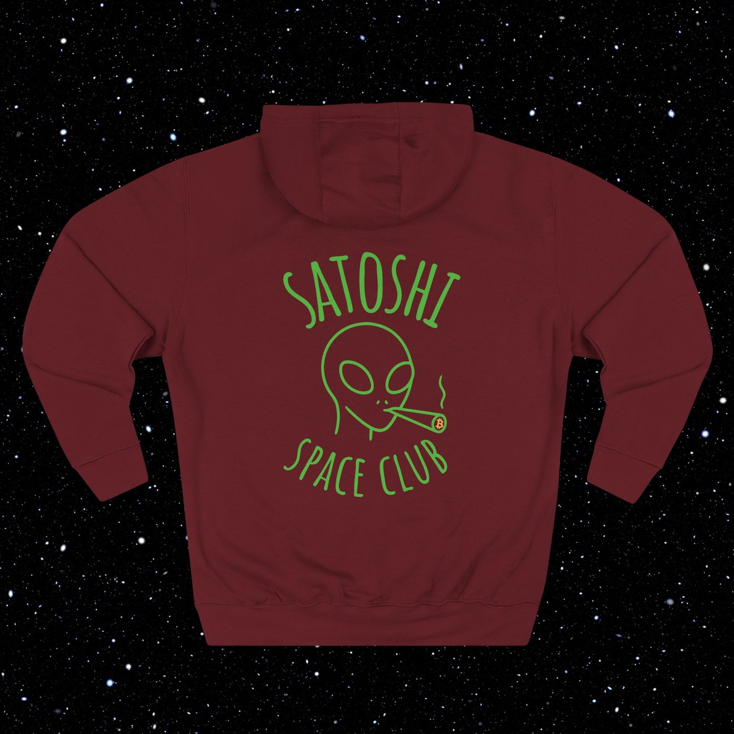 Satoshi Space Club Line Art Backprint Fleece Hoodie