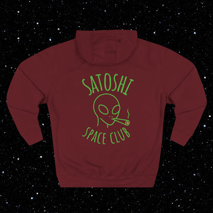Satoshi Space Club Line Art Backprint Fleece Hoodie