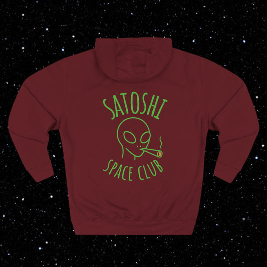 Satoshi Space Club Line Art Backprint Fleece Hoodie