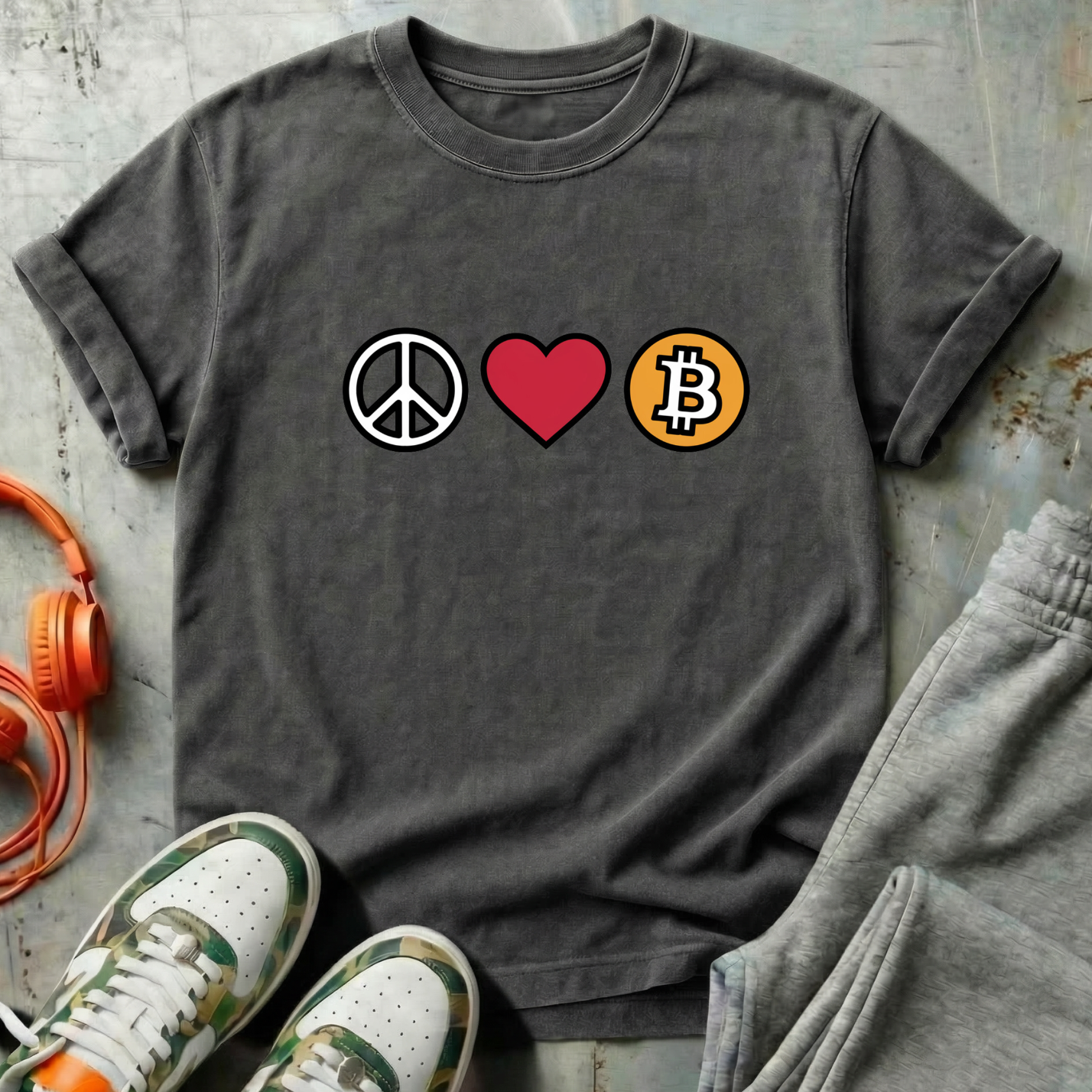 Peace, Love & Bitcoin Tee Shirt