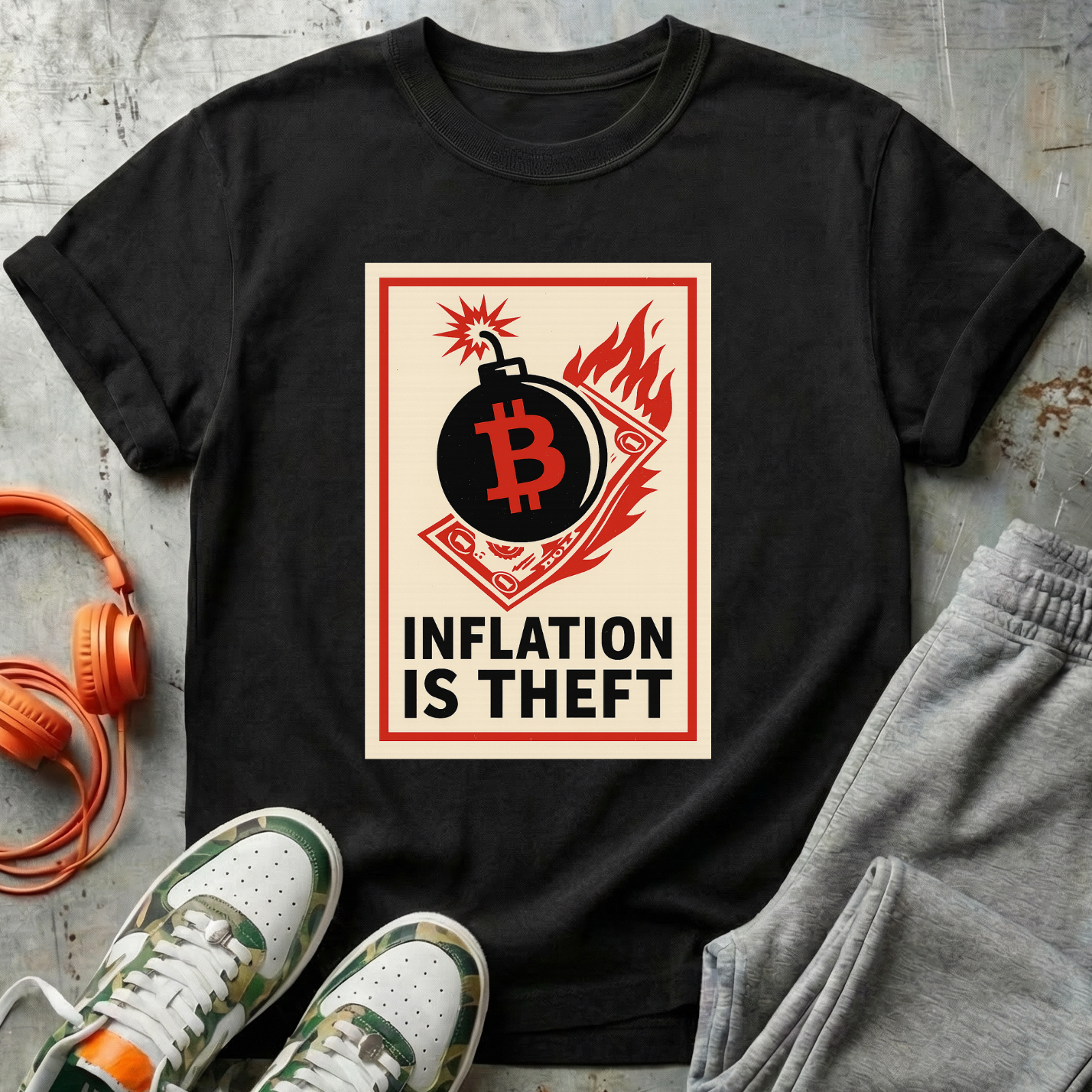 Inflation is Theft Comfort Colors Bitcoin Tee Shirt