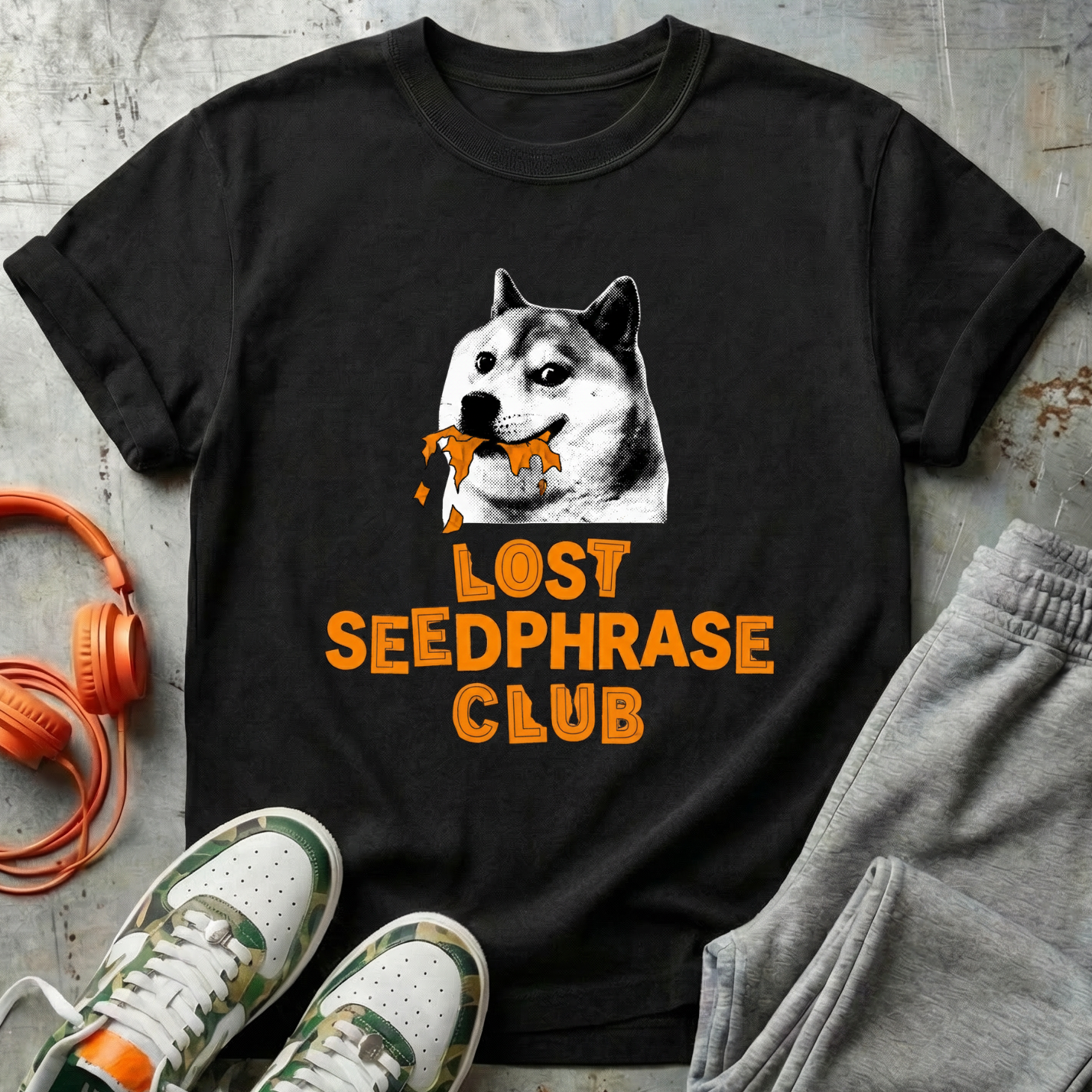 Lost Seedphrase Club T-Shirt — Husky Crypto Wallet Recovery Tee